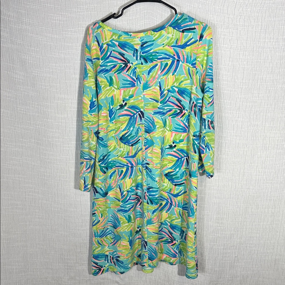 Lilly Pulitzer Aqua, Yellow & Blue Tropical Print Shift Dress - Picture 4 of 11